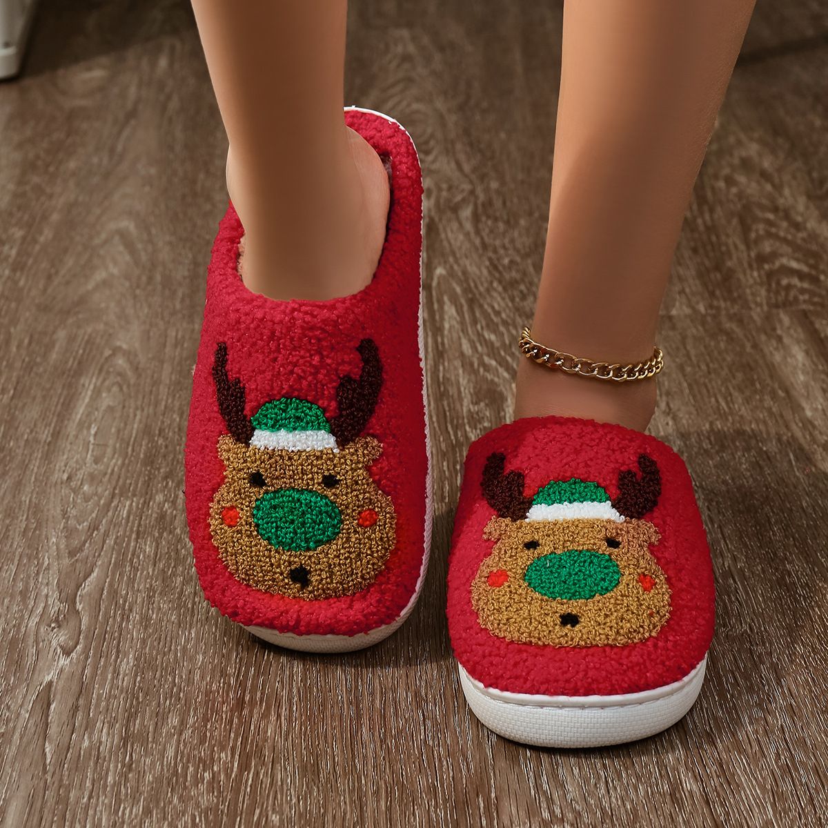 Personalized Christmas Fuzzy Slippers2