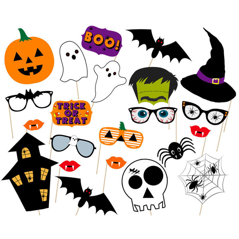 12 Pcs Halloween Photo Booth Props1