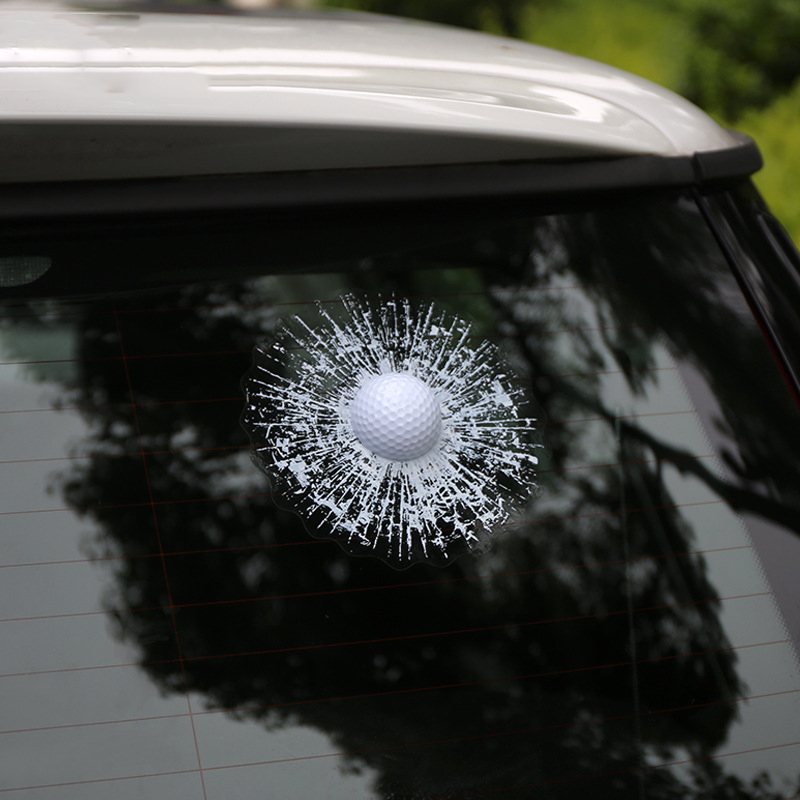 3D Simulation Golf Ball Broken Glass Stickers2