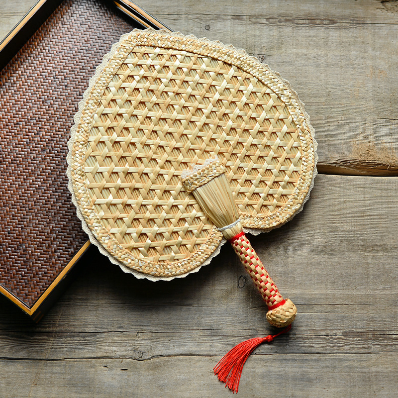 Summer Wheat Straw Woven Fan