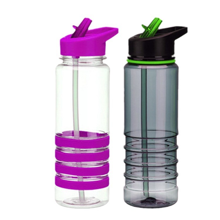 24 oz. Clear Sports Water Bottle With Straw