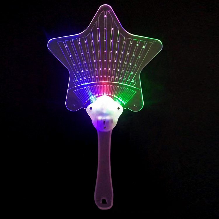 LED Light Up Flashing Flat Hand Fan