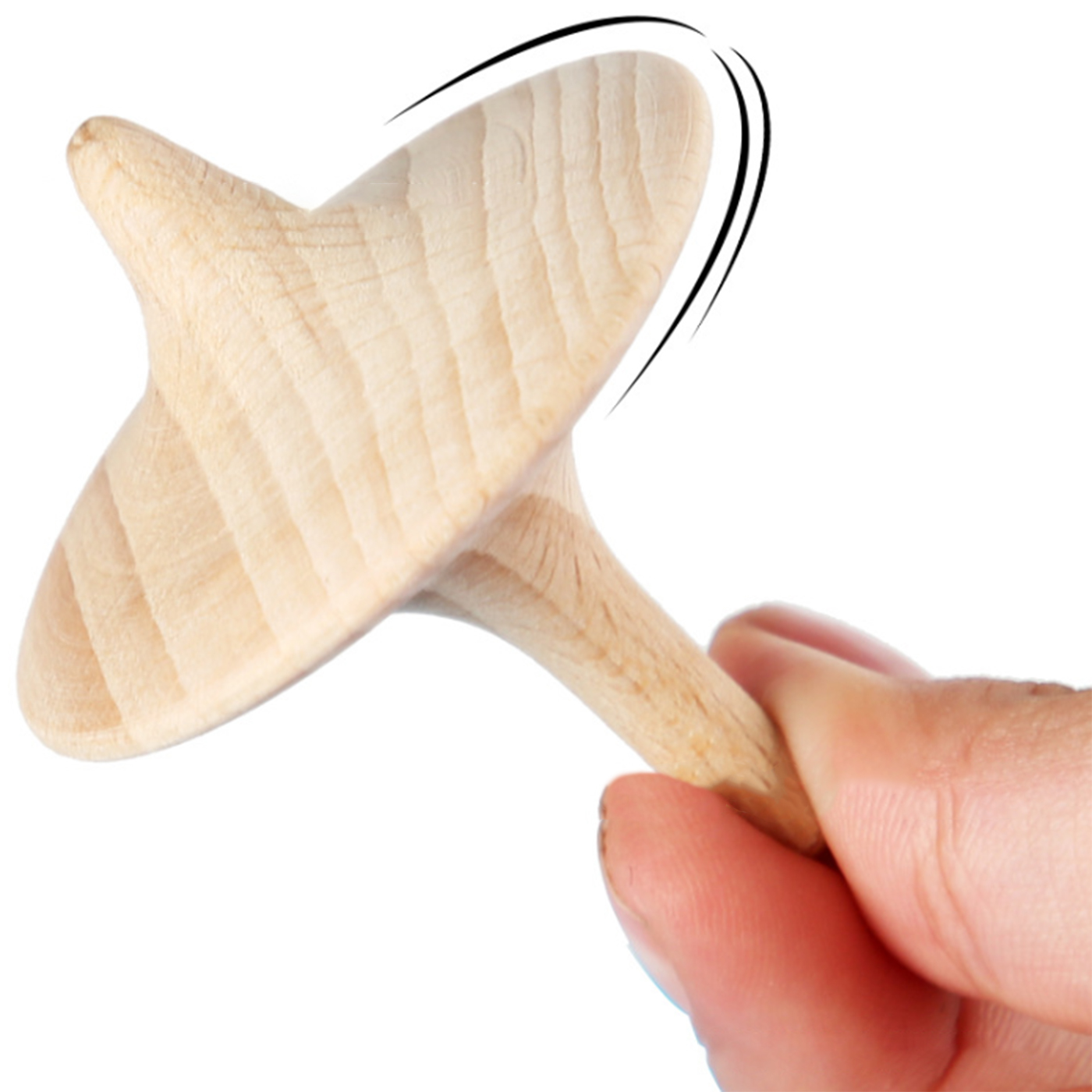 Solid Beech Spinning Top