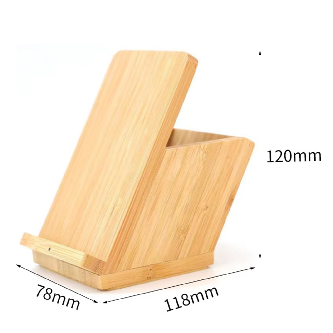Eco-friendly Bamboo Pen Holder With Wireless Charger2