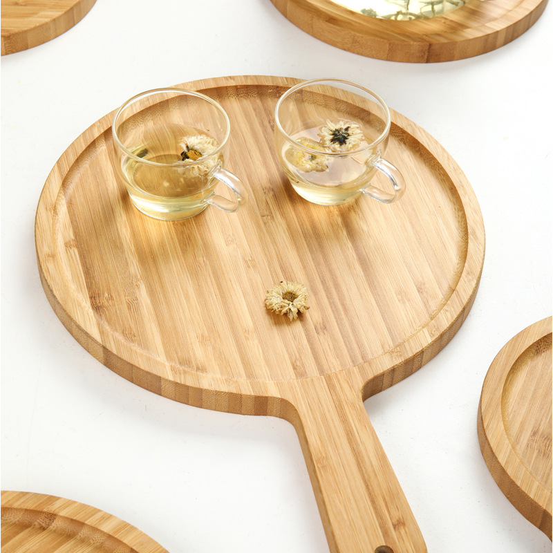 Round Serving Solid Bamboo Pizza Tray1
