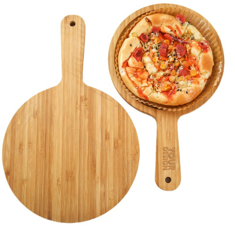 Round Serving Solid Bamboo Pizza Tray