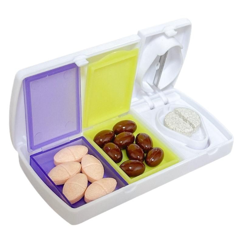 Travel Pill Organizer With Cutter