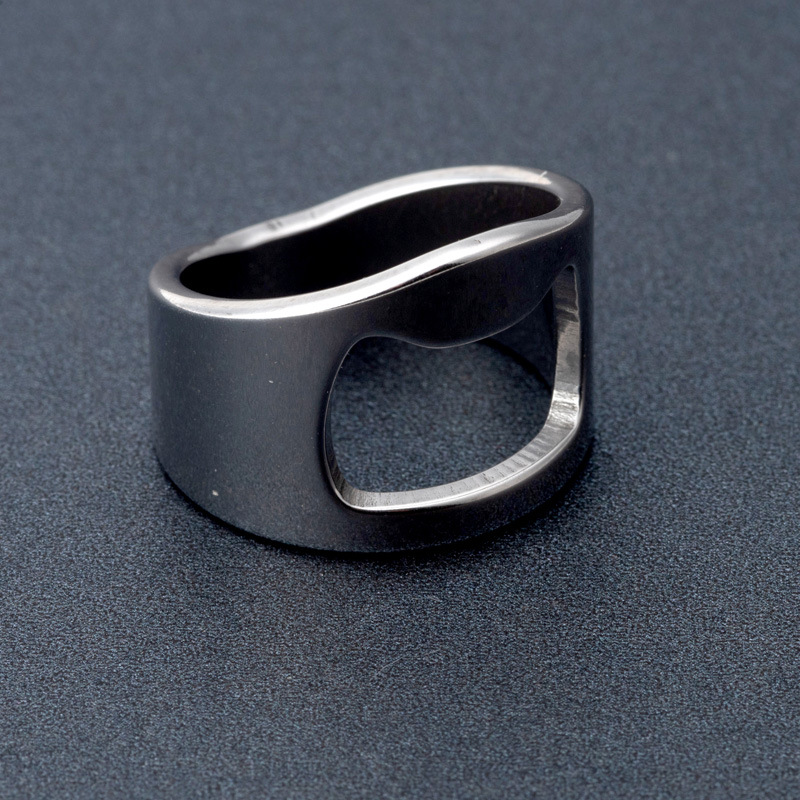 Titanium Steel Beer Bottle Opener Ring2