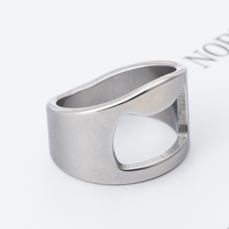 Titanium Steel Beer Bottle Opener Ring1