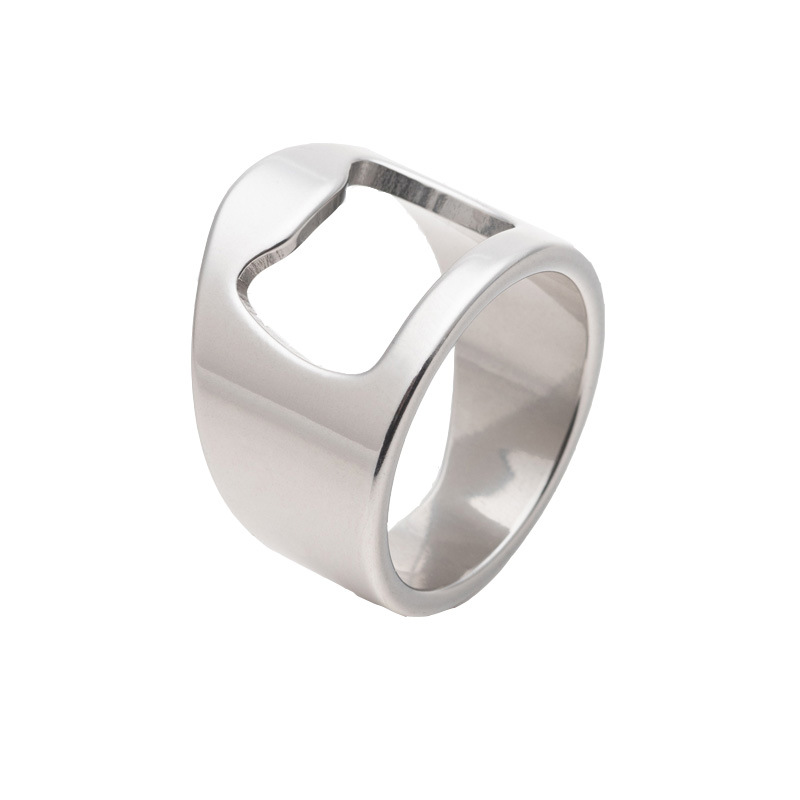 Titanium Steel Beer Bottle Opener Ring