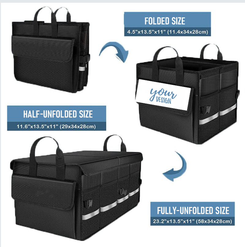 Collapsible Multi Compartment Car Trunk Organizer1