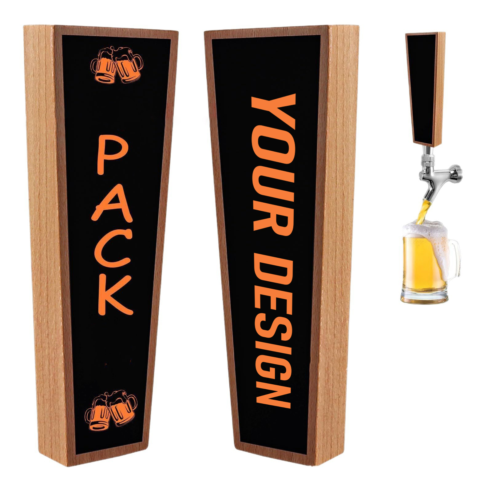 Wood Chalkboard Beer Tap Handles