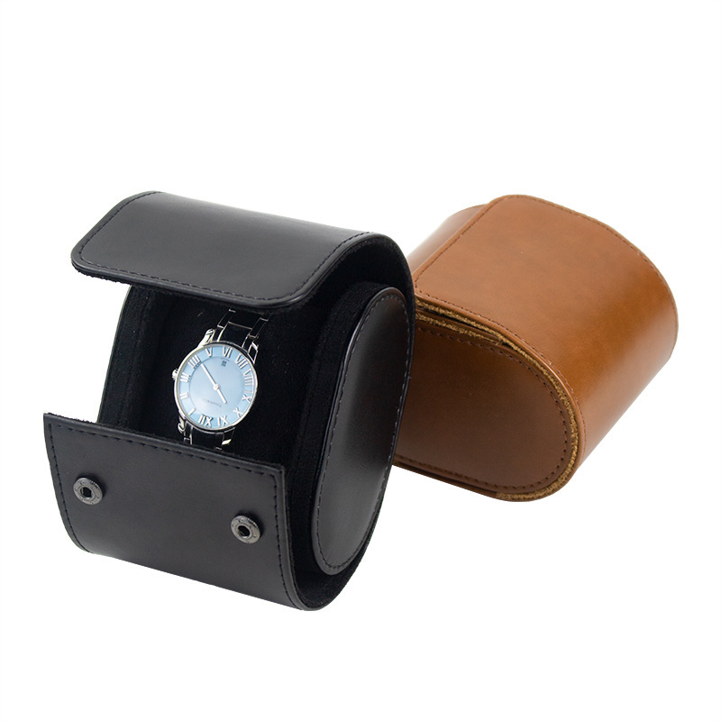 Single Portable Leather Watch Travel Box