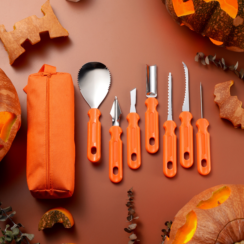 7 Pcs Halloween Pumpkin Carving Kit2