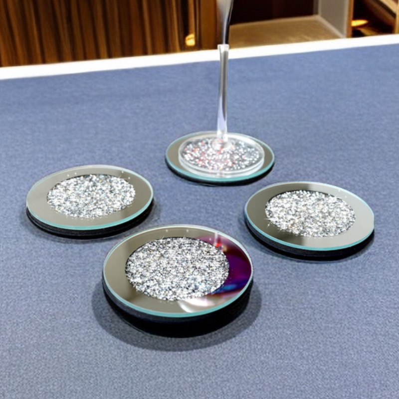 Custom Branded Glass Mirrored Coaster2
