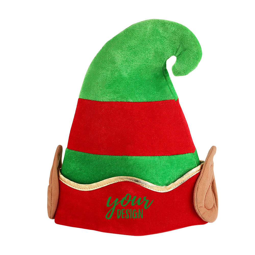 Custom Christmas Felt Elf Hat With Jingle Bells1