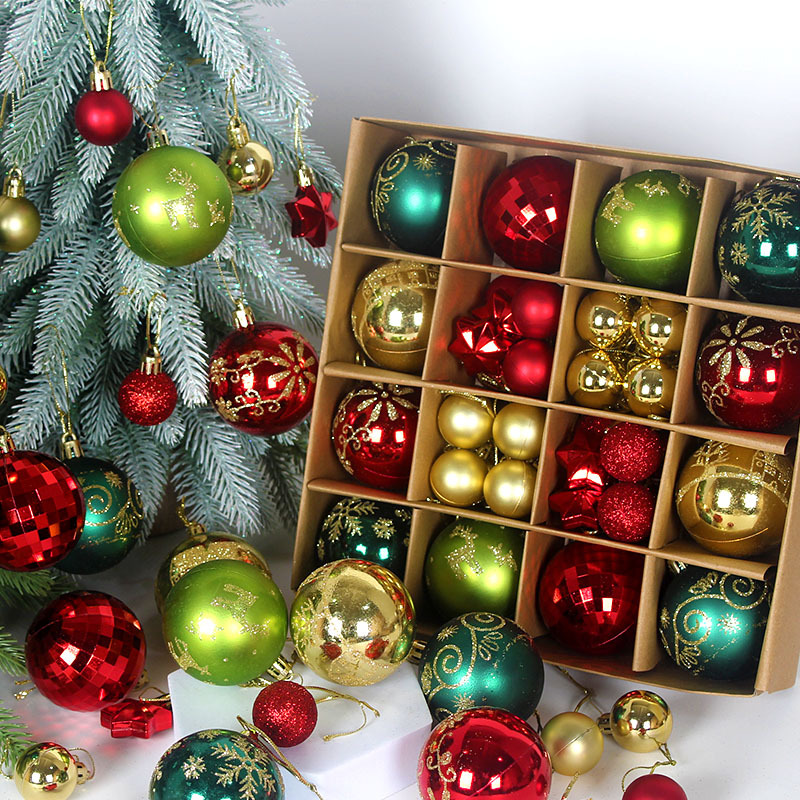 44 Pcs Christmas Ornaments Balls Set1