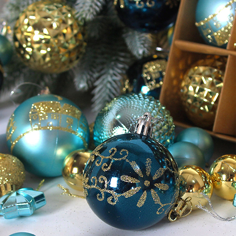 44 Pcs Christmas Ornaments Balls Set2