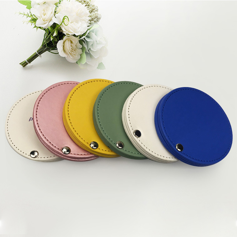 Personalized PU Compact Mirror With Keychain3