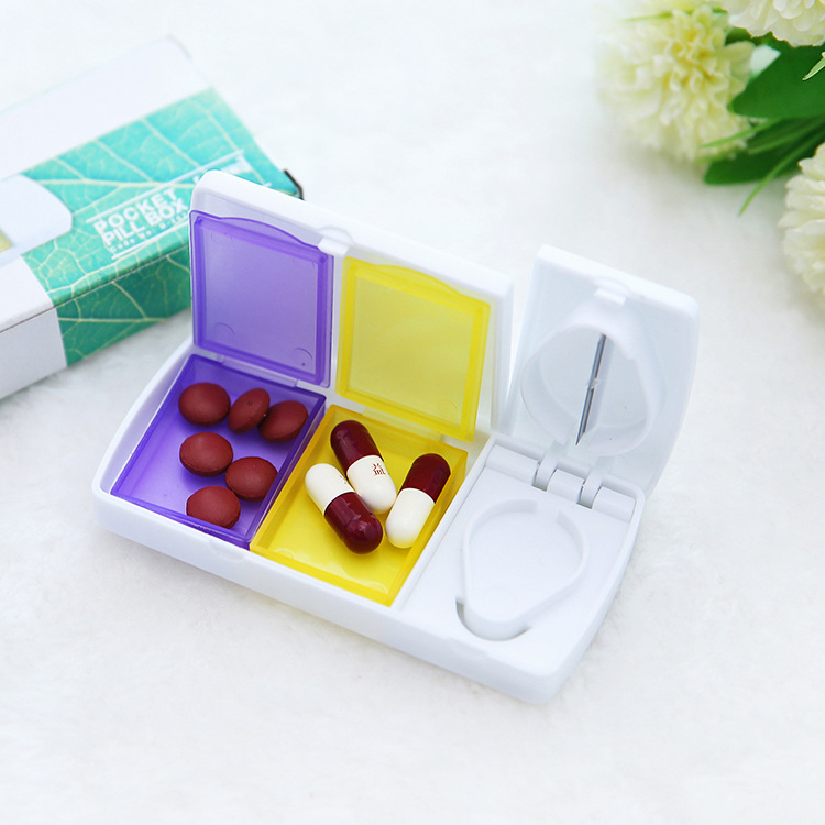 Travel Pill Organizer With Cutter