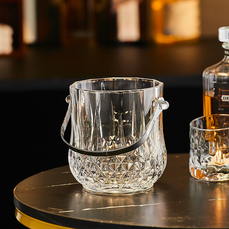 Acrylic Crystal Ice Bucket With Handle