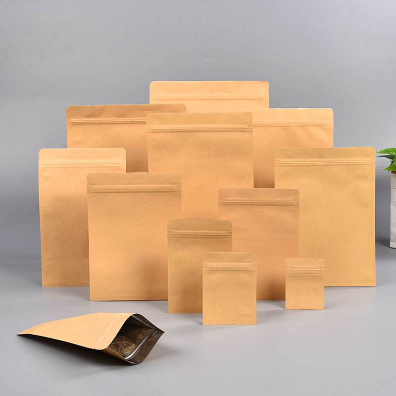 Custom Kraft Stand Up Pouch With Aluminum Foil