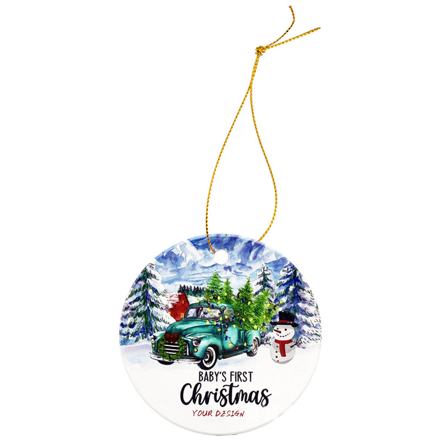 Double Sided Round Acrylic Christmas Ornament