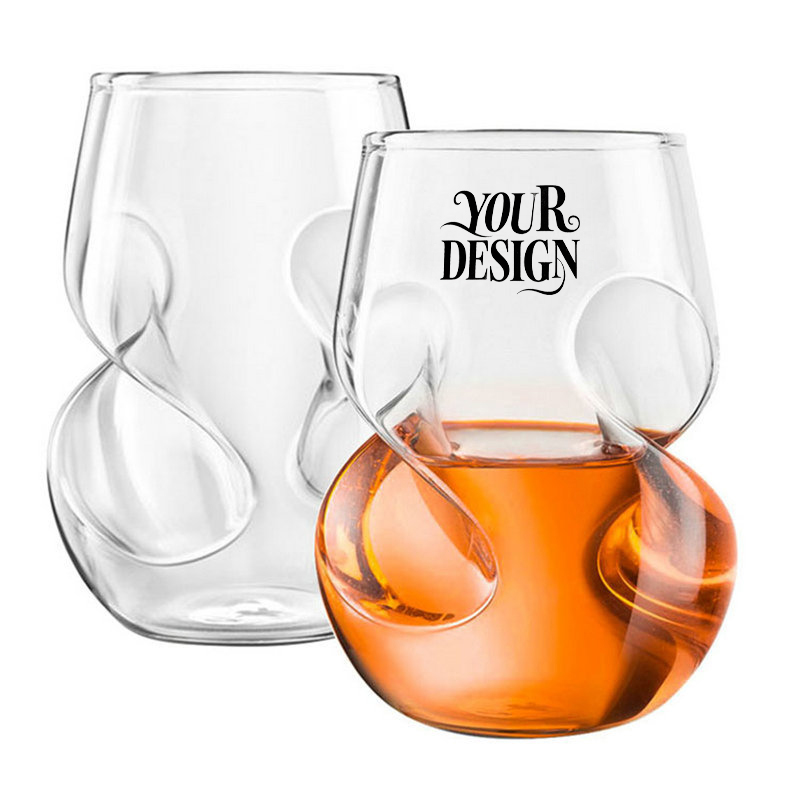 15 oz. Finger Indentations Stemless Wine Glasses