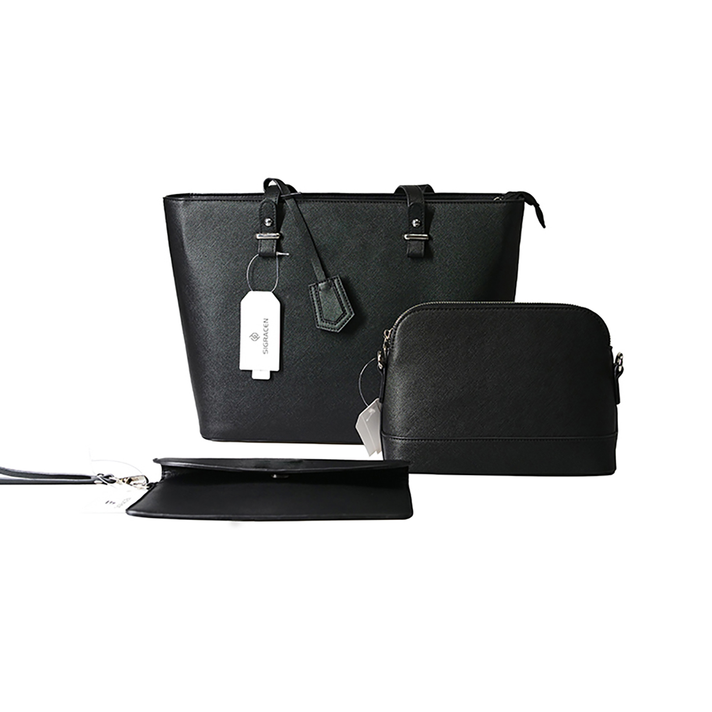 3 Pcs PU Leather Tote Set