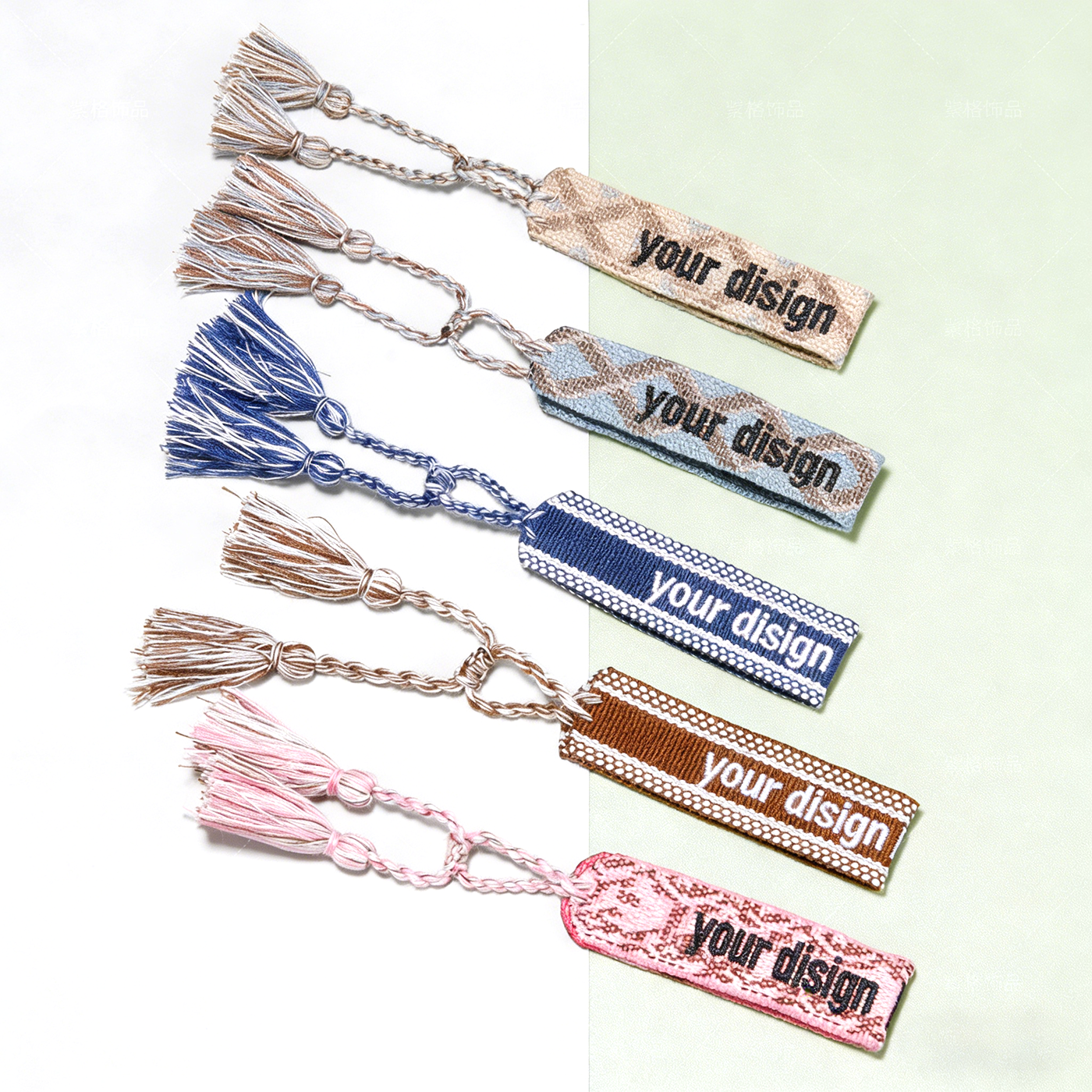 Cotton Embroidered Wristband Tassel Woven Bracelet1