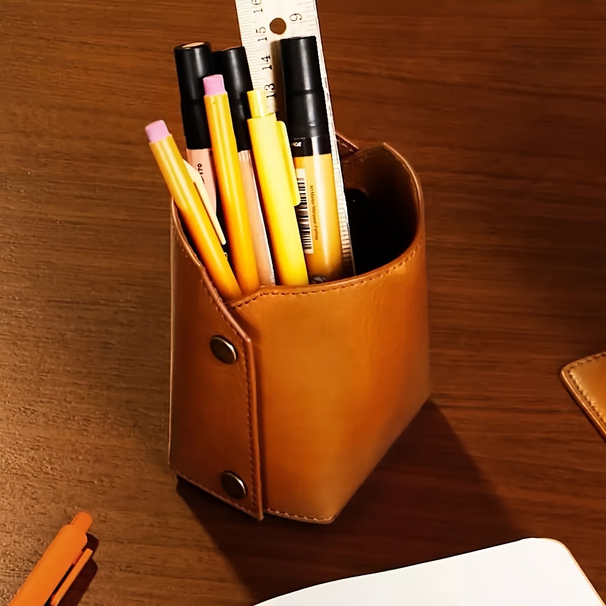Customized PU Pen Holder For Desk​2