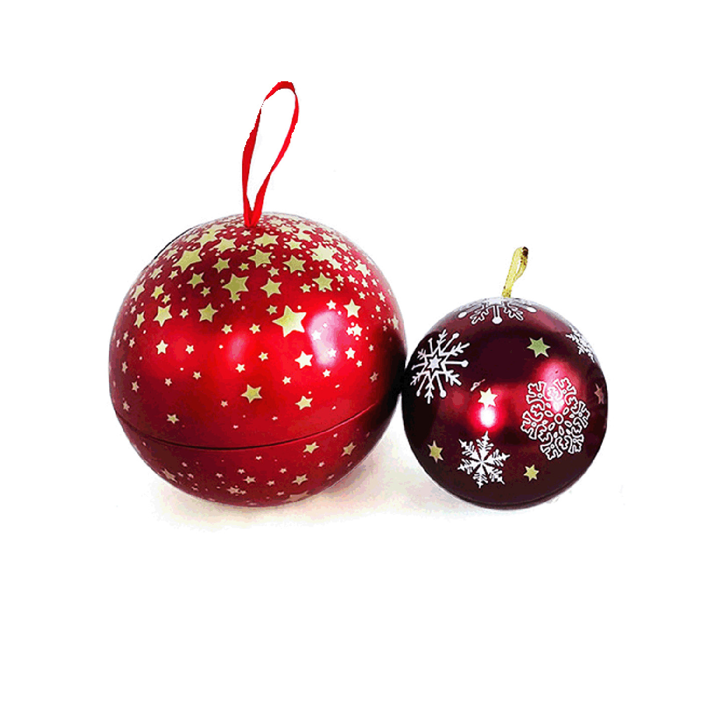 Christmas Tin Baubles Ornaments