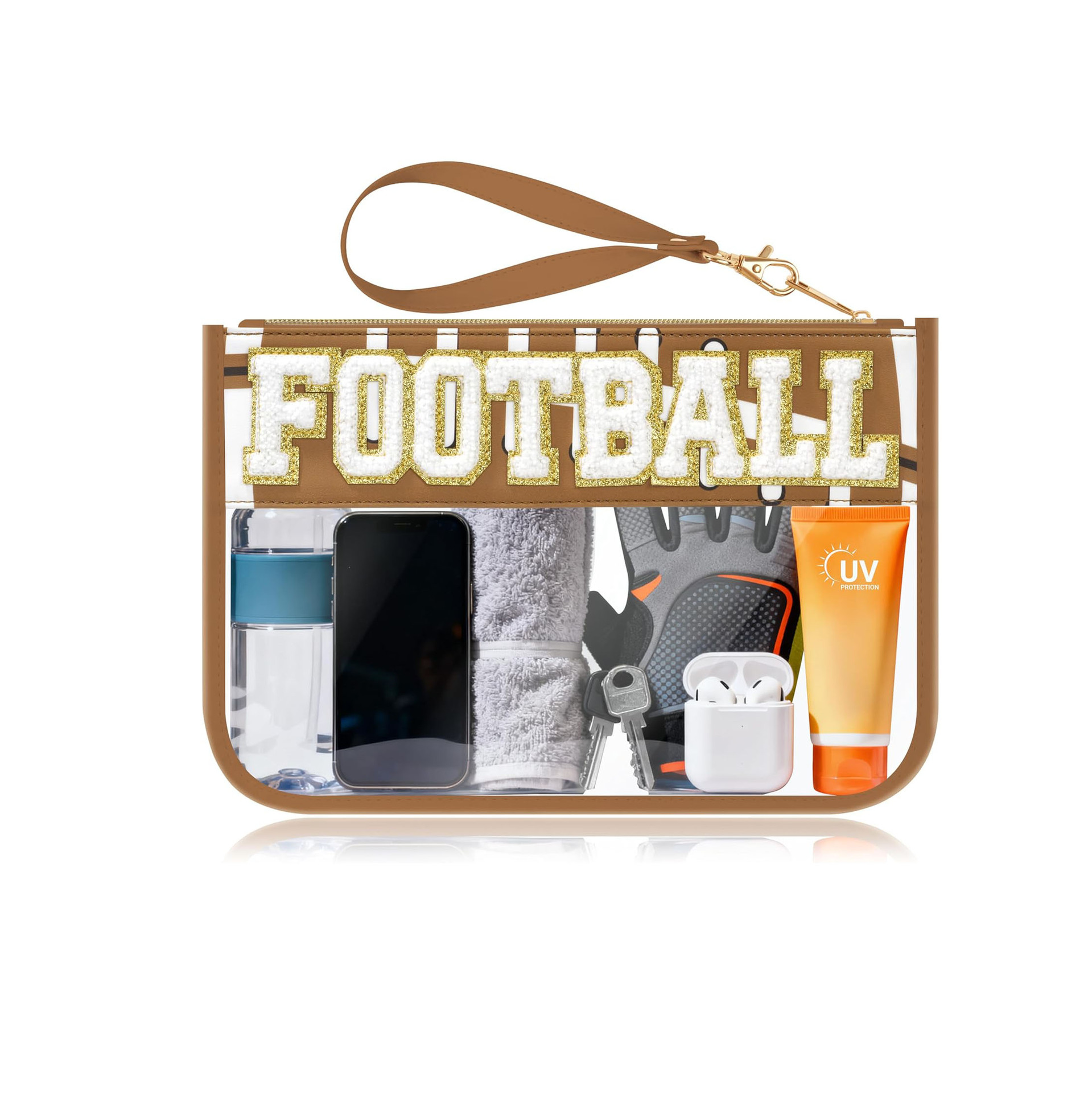 Chenille Patches Clear Make Up Bag