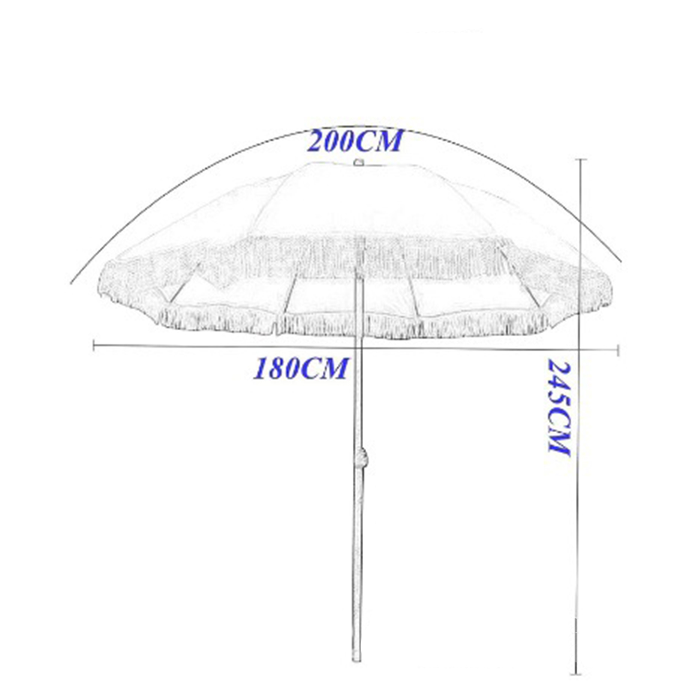 Outdoor Beach Umbrella With Tassel1