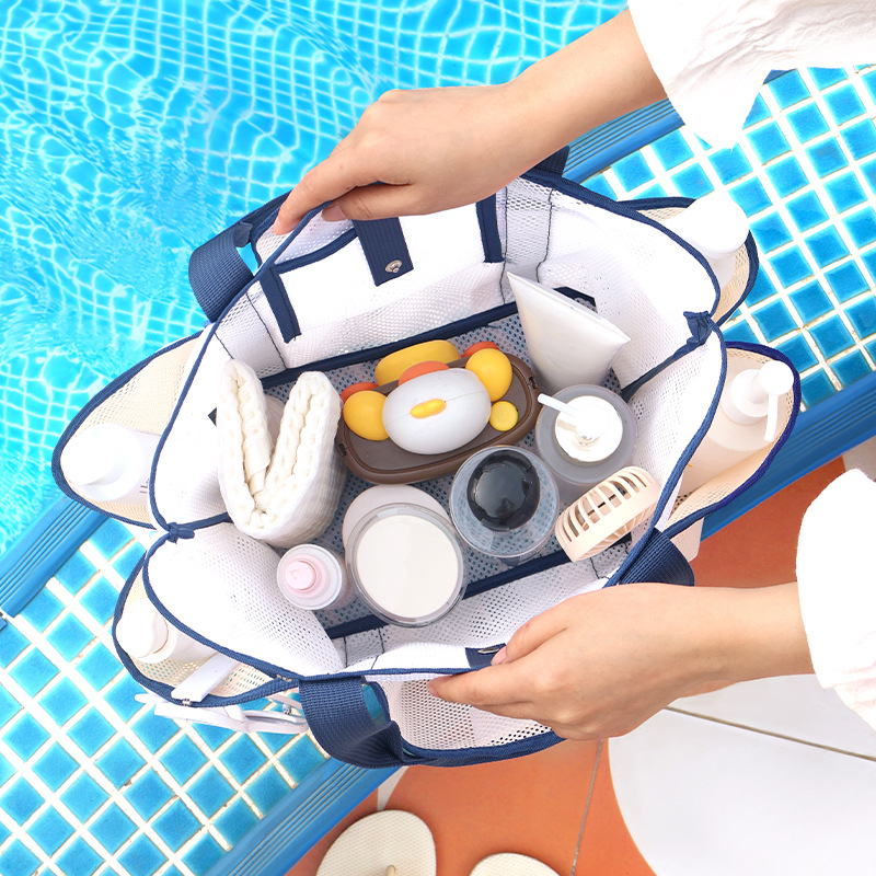 Multiple Pockets Mesh Beach Bag1