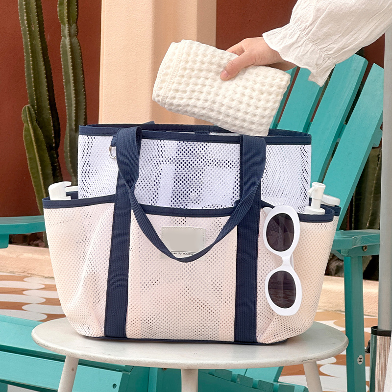 Multiple Pockets Mesh Beach Bag2