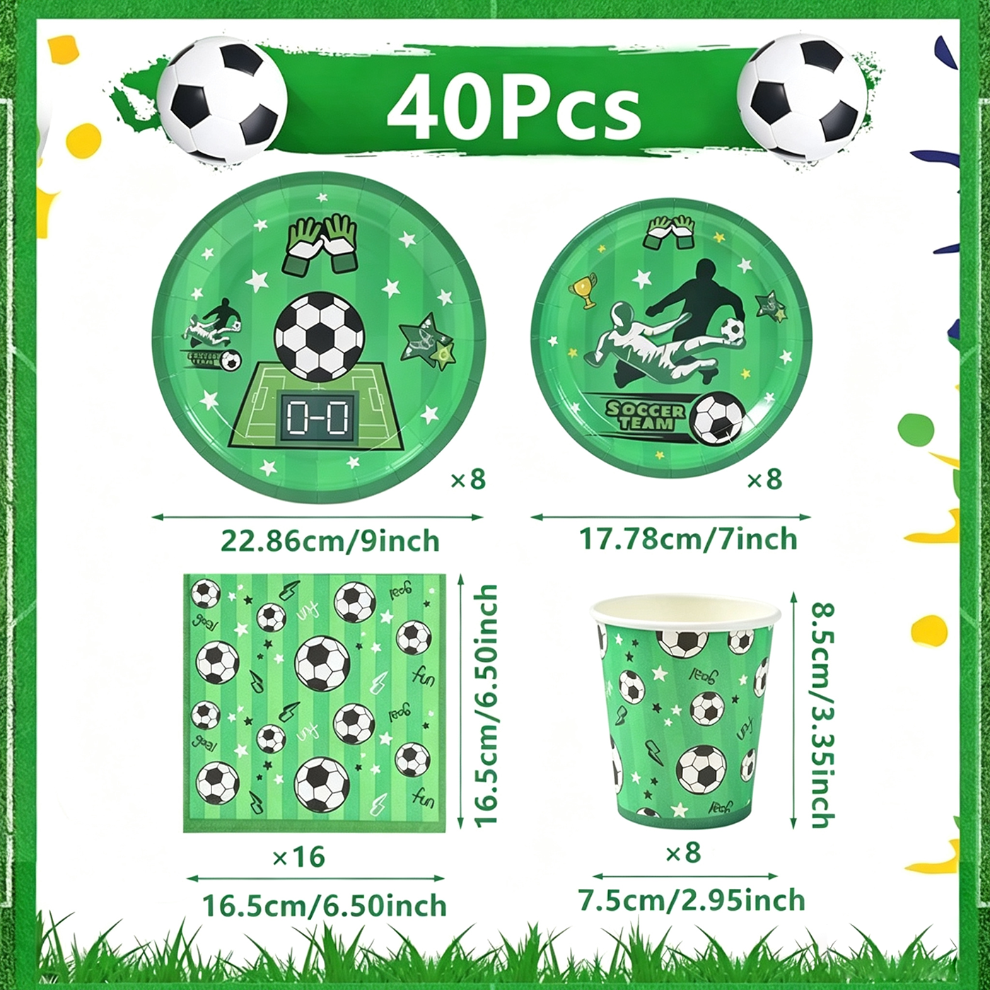 World Cup Soccer Party Disposable Tableware Set