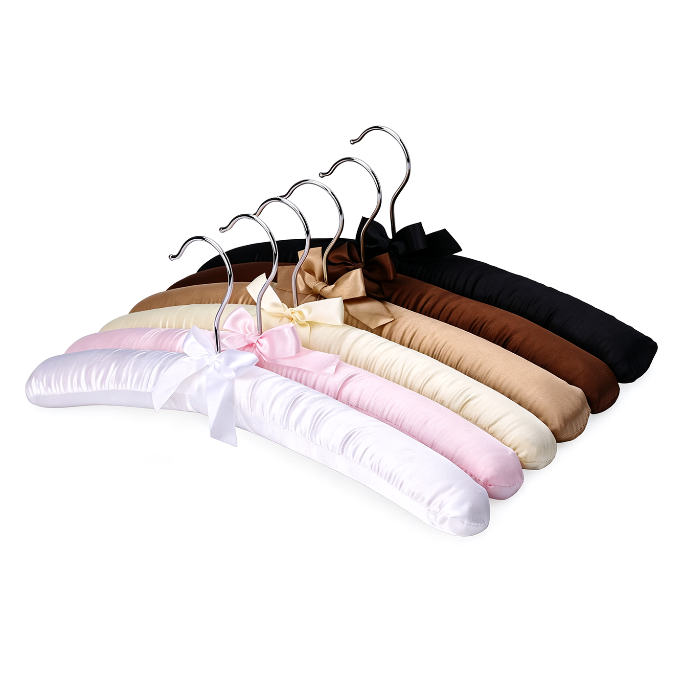 Custom Padded Silk Fabric Clothes Hanger Set1