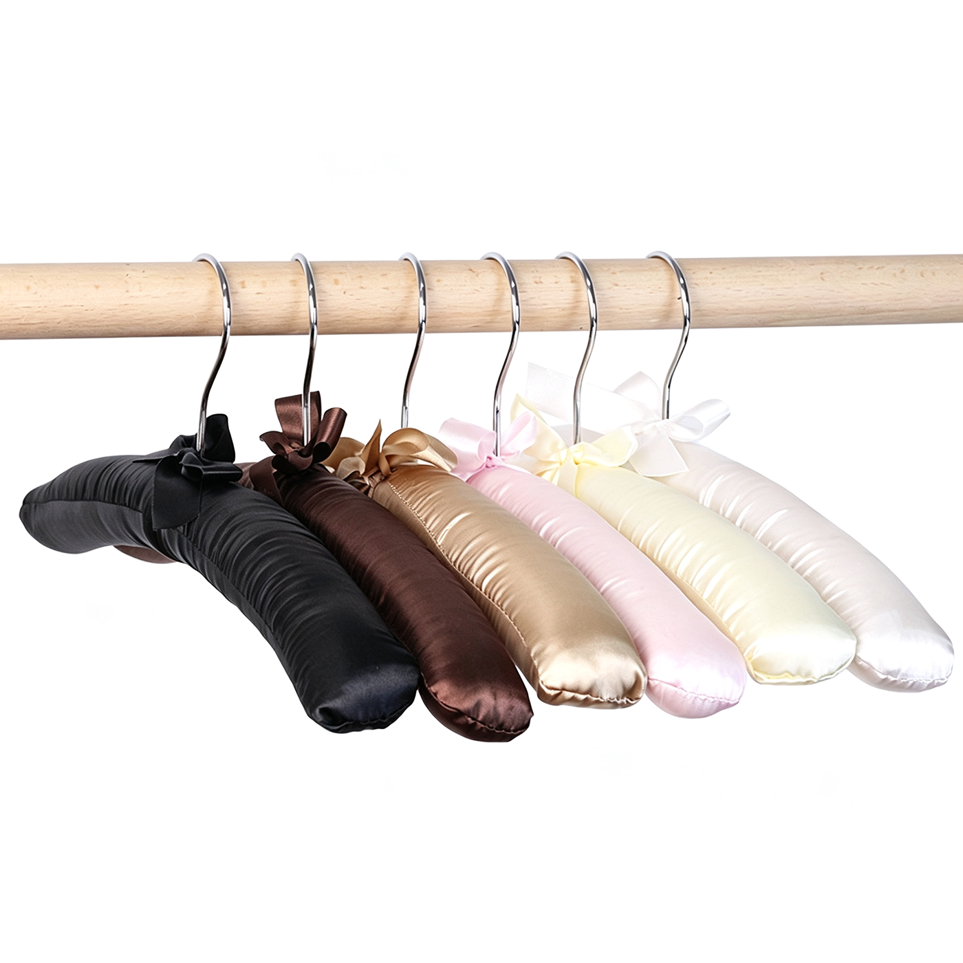 Custom Padded Silk Fabric Clothes Hanger Set3