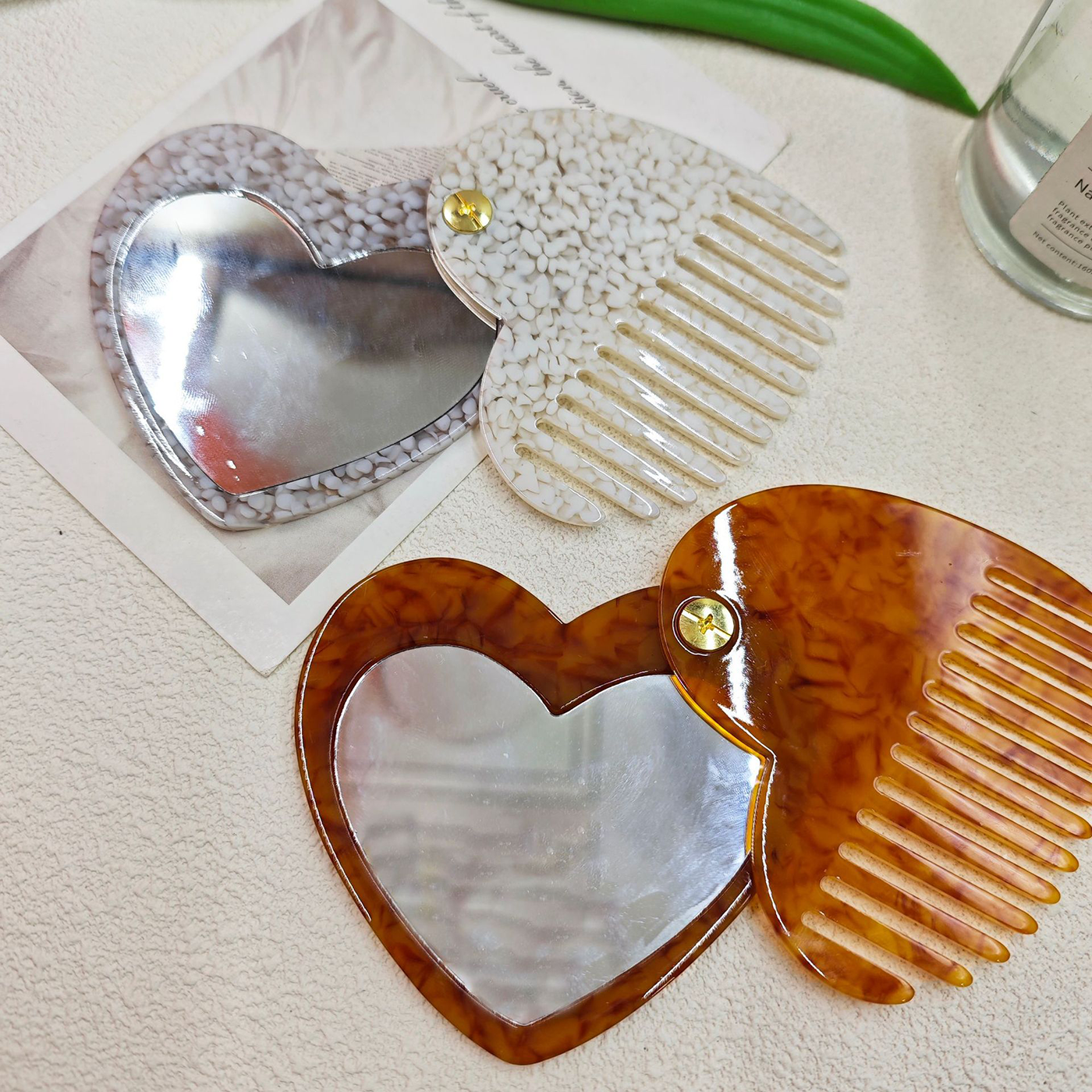 Custom Foldable 2 in 1 Hair Comb with Mirror3