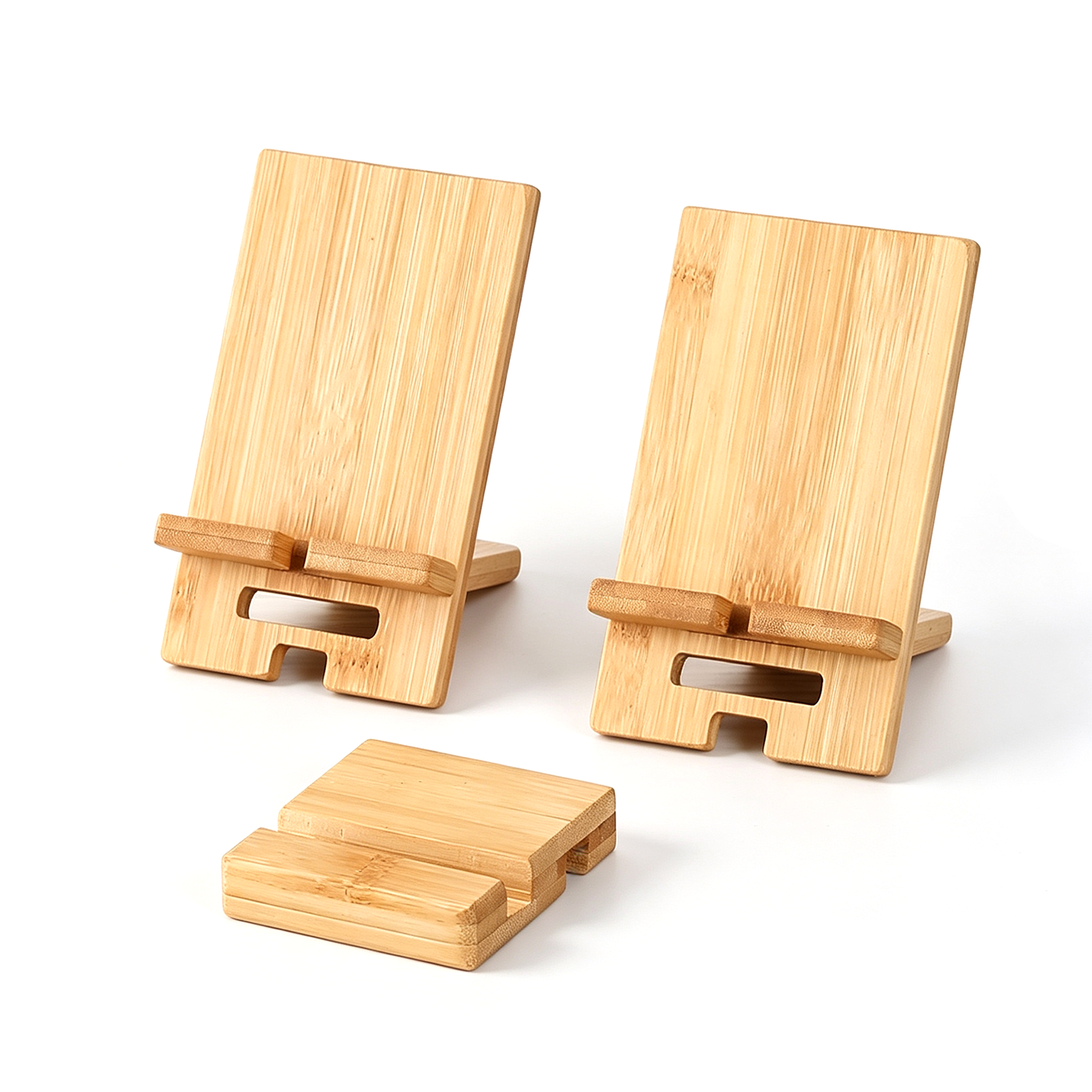 Natural Bamboo Phone Stand Desk Holder1
