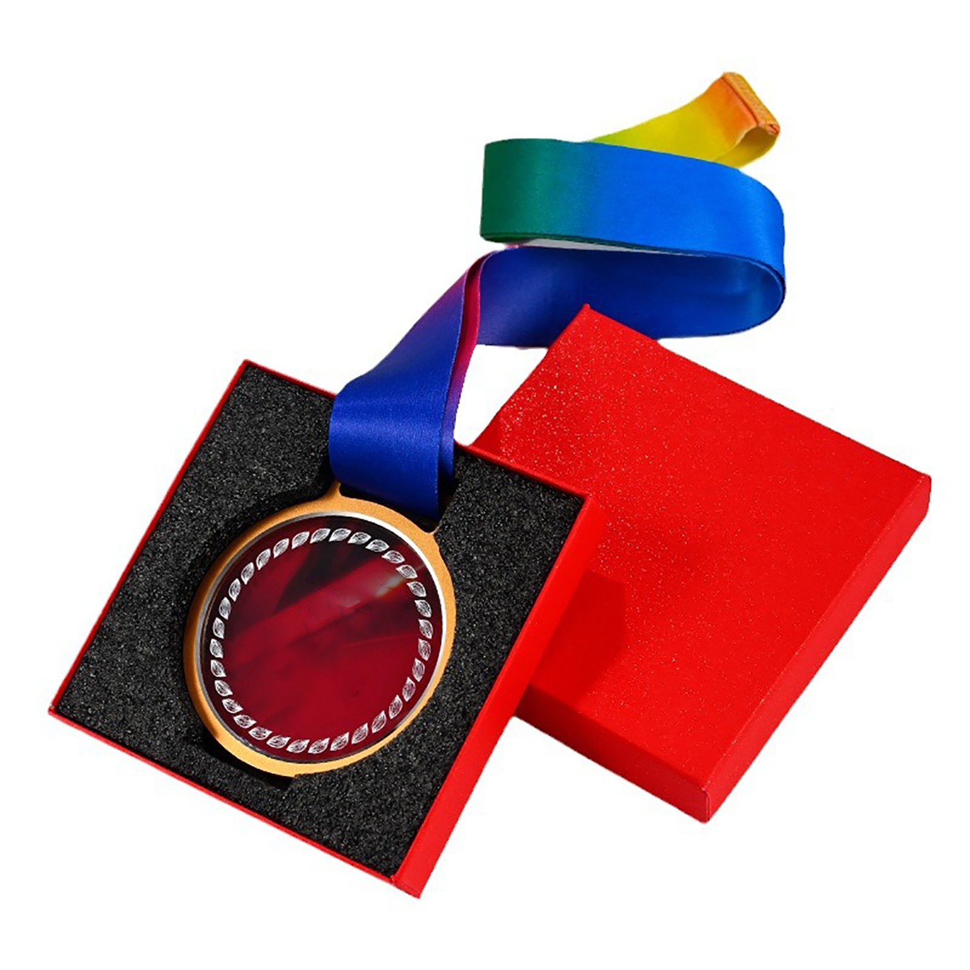 Custom Metal Inlay Crystal Medal2