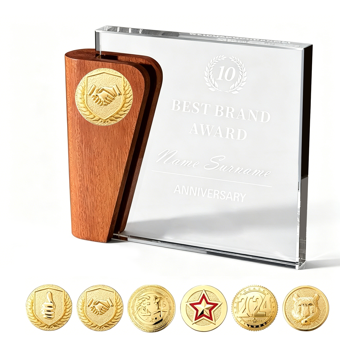 Crystal Wooden Trophy1