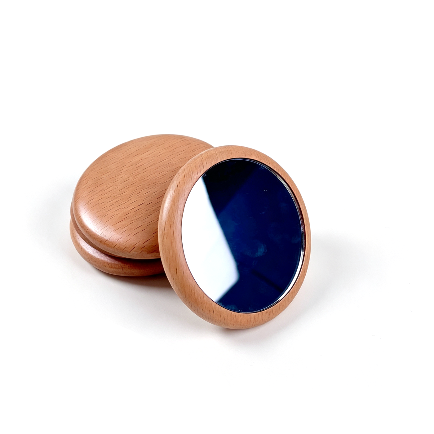 Custom Wooden Round Pocket Makeup Mirror1