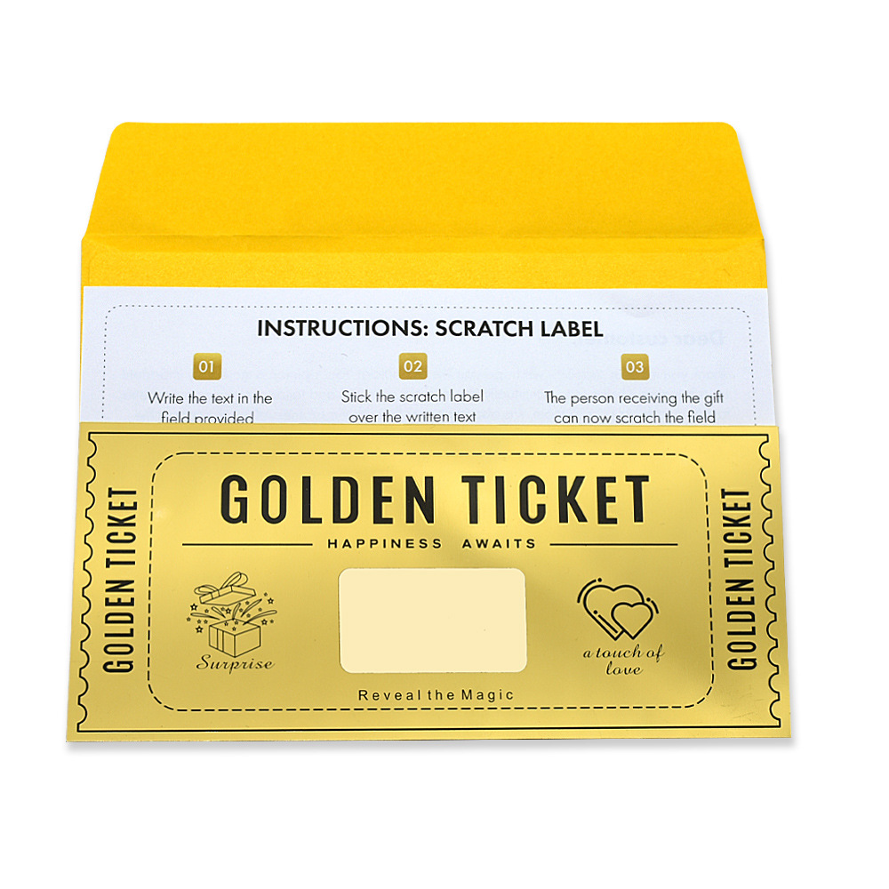 Custom Golden Ticket Scratch Card2