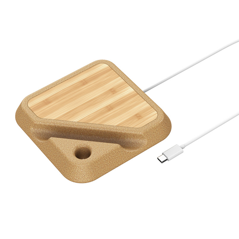 Custom Bamboo Cork 3 in 1 Wireless Charger Stand1