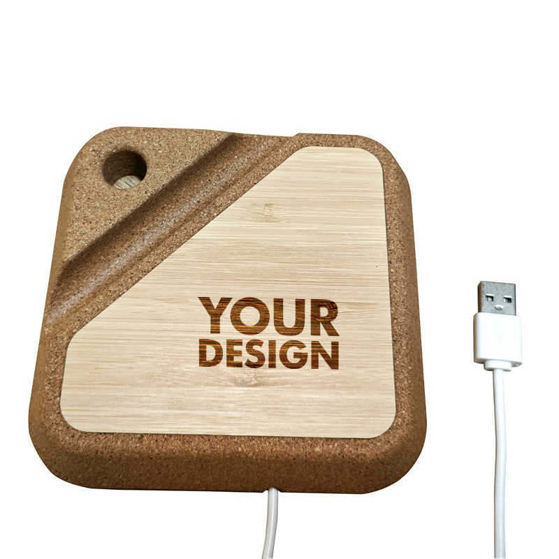 Custom Bamboo Cork 3 in 1 Wireless Charger Stand