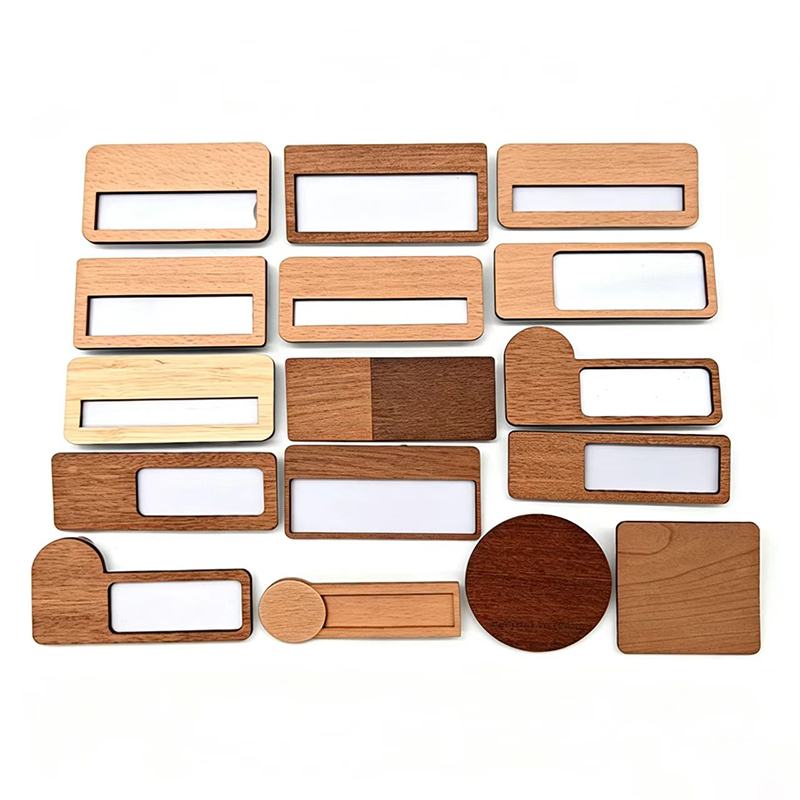 Custom Wooden Name Badge Magnetic Pin2
