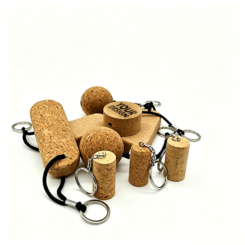 Custom Cork Wine Keychain