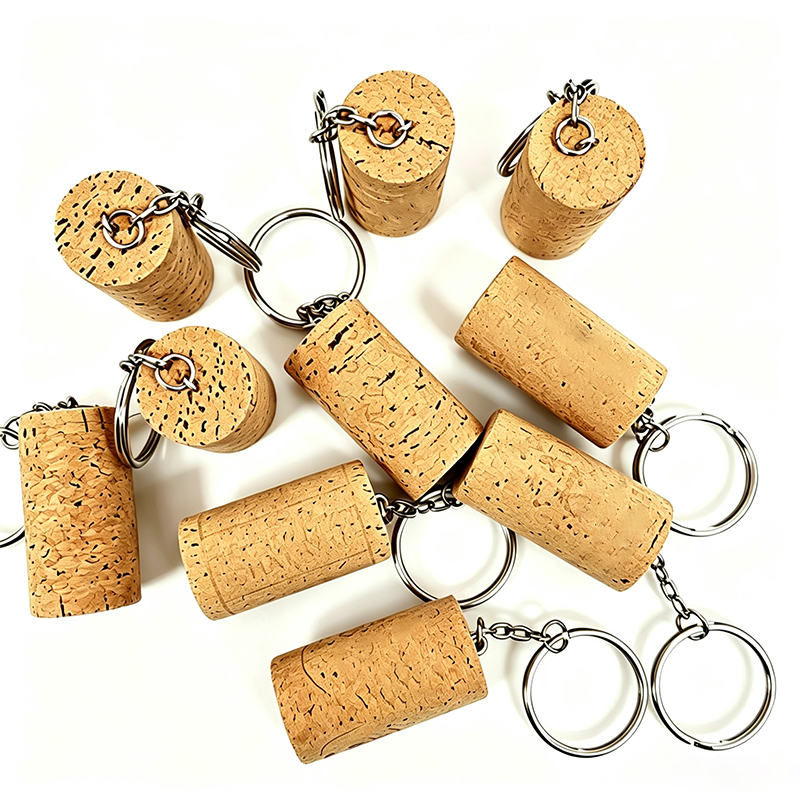Custom Cork Wine Keychain2